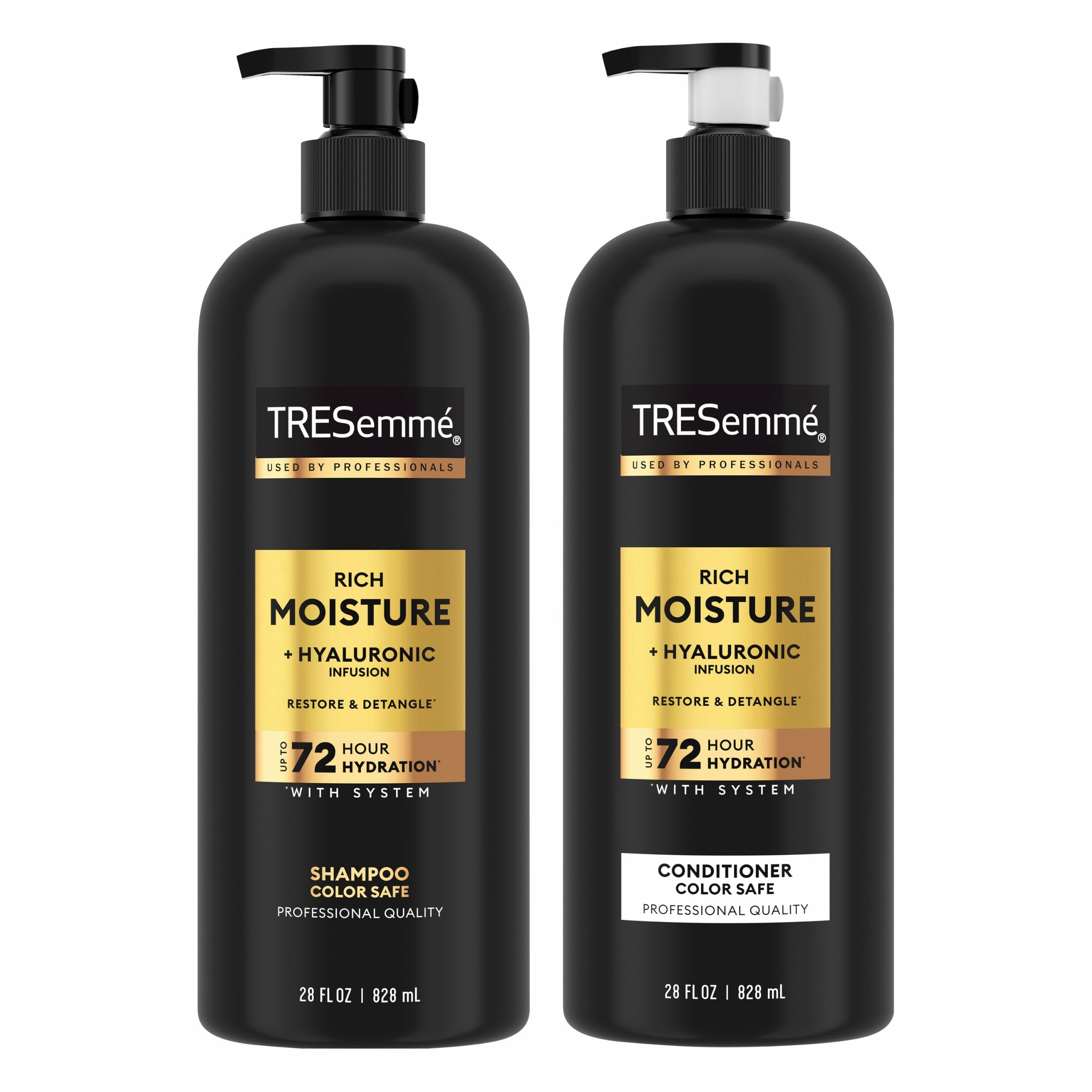 TRESemmé Rich Moisture Shampoo and Conditioner 2 Count Rich Moisture for Dry Hair Formulated With Vitamin E and Biotin 28 oz