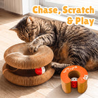 KITTY KURLZ Interactive Cat Toy & Cardboard Cat Scratcher
