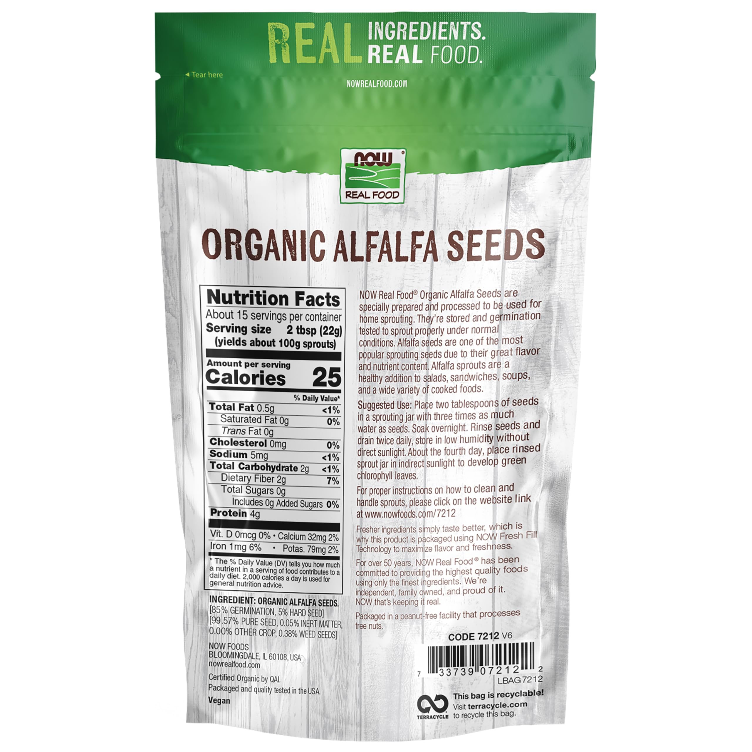 Buy now NOW Foods, Organic Alfalfa Seeds For Sprouting, Grown in the USA, Certified Non-GMO, 12-Ounce (Packaging May Vary) at indiglob india