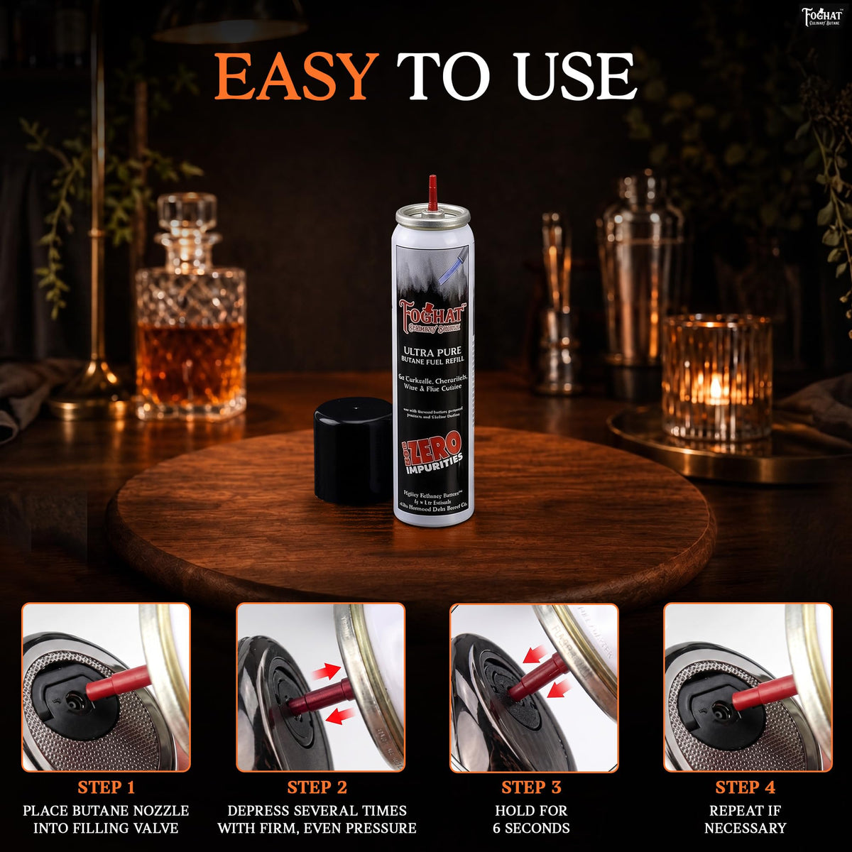 Culinary Butane Fuel Refill, 60ml Ultra Refined Food Grade Gas Canister
