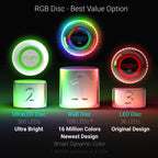 TOSY Flying Disc - 16 Million Colors RGB LEDs, Extremely Bright, Smart Modes, Camping Essentials for Teens/Kids/Adults/Men/Boys/Girls, Auto Light Up, Rechargeable, Waterproof, 175g