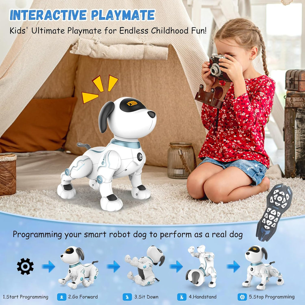Buy now Robot Dog Toys for Kids, Remote Control Stunt Programmable Robot Puppy Toy Dog Interactive with Commands Sing, Dance, Bark, Walk Electronic Pet Dog for Boys Girls Gifts at indiglob india