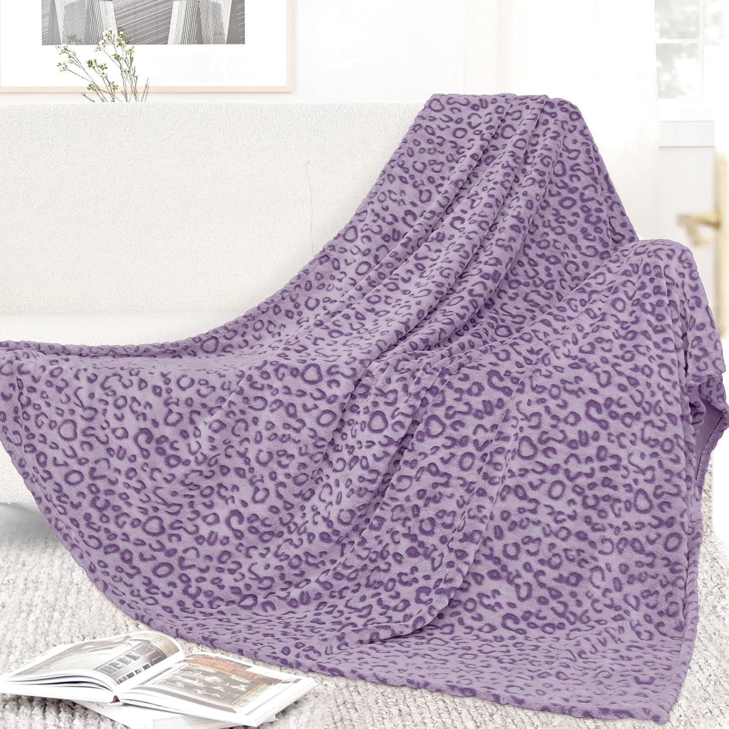 Buy now Fleece Cheetah Print Blanket Black Gray Small Kids Throw Blanket Lightweight Cozy Leopard Print Blanket Birthday Gifts for Teens Girls Boys Twin Size 60" x 80" (150 x 200 cm) Leopard Purple at indiglob india