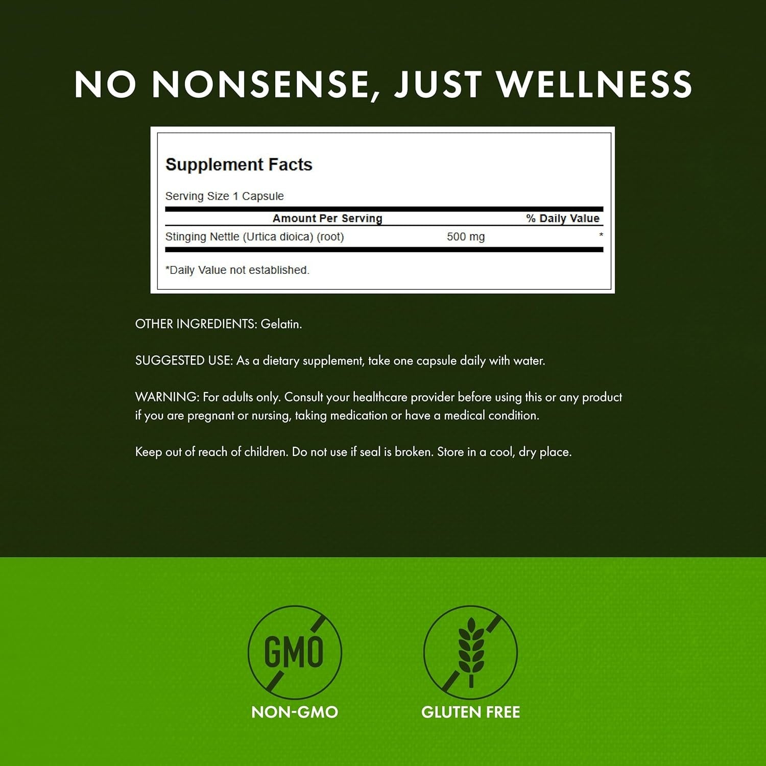 Buy now Stinging Nettle Root 500 mg 100 Caps at indiglob india