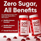 Goli Zero Sugar Apple Cider Vinegar Gummies, 60 Count Each (3 Pack, 180 Total) – ACV with Vitamin B12 & Probiotics, No Sugar Alcohols, Vegan, Keto & Gluten Free