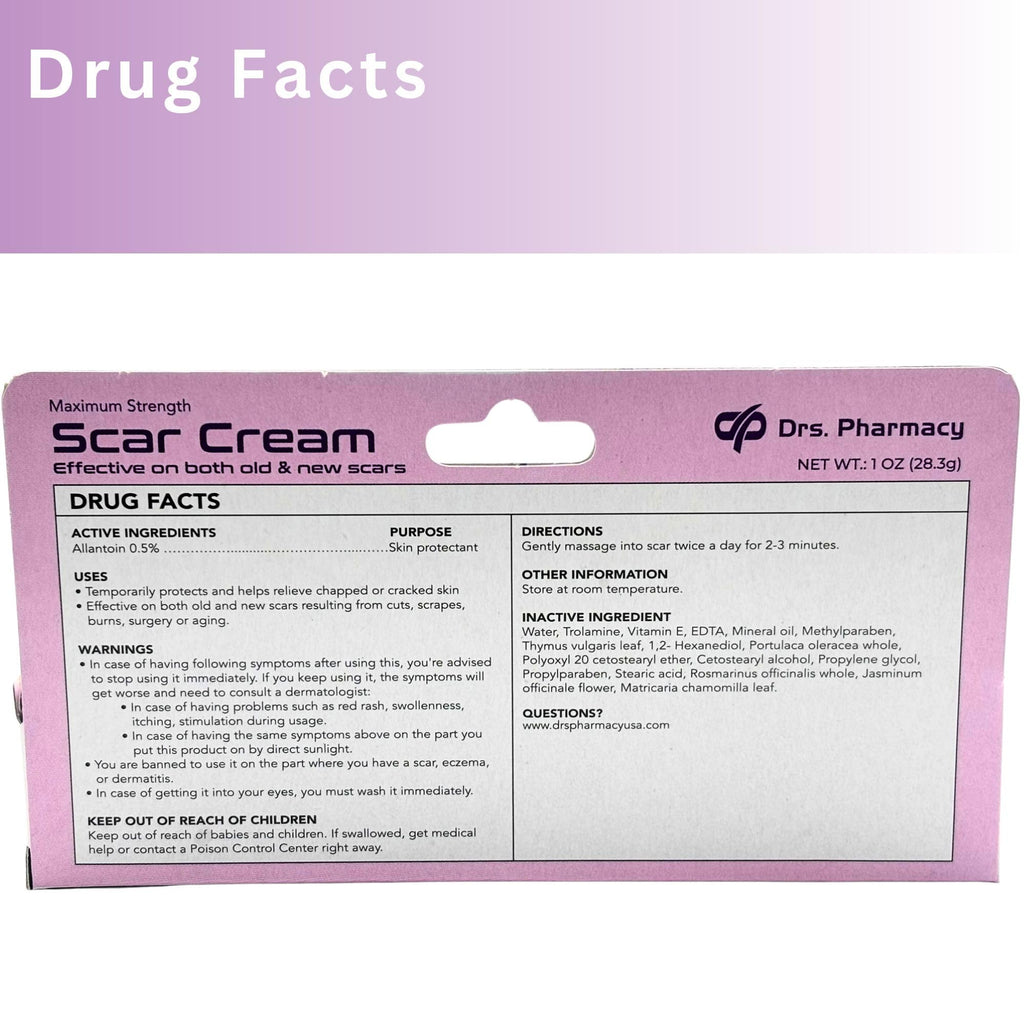 Scar Cream – Helps Reduce Appearance of Old & New Scars – 1 oz, Made in USA