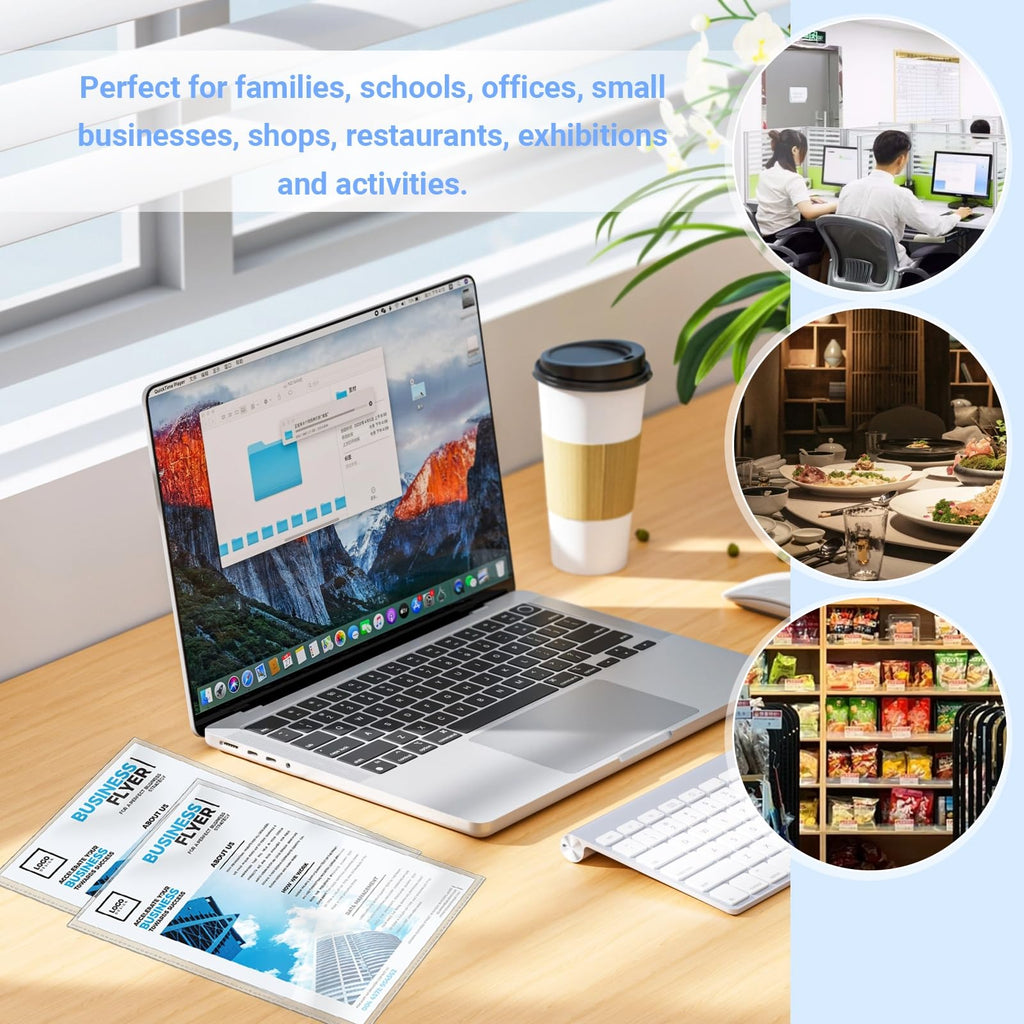 VOKOY 30 Pack No Holes Sheet Protectors, 8.5" x 11", Letter Size Heavy Duty Clear View Page Sleeves Protectors, Clear Paper Document Artwork Protectors