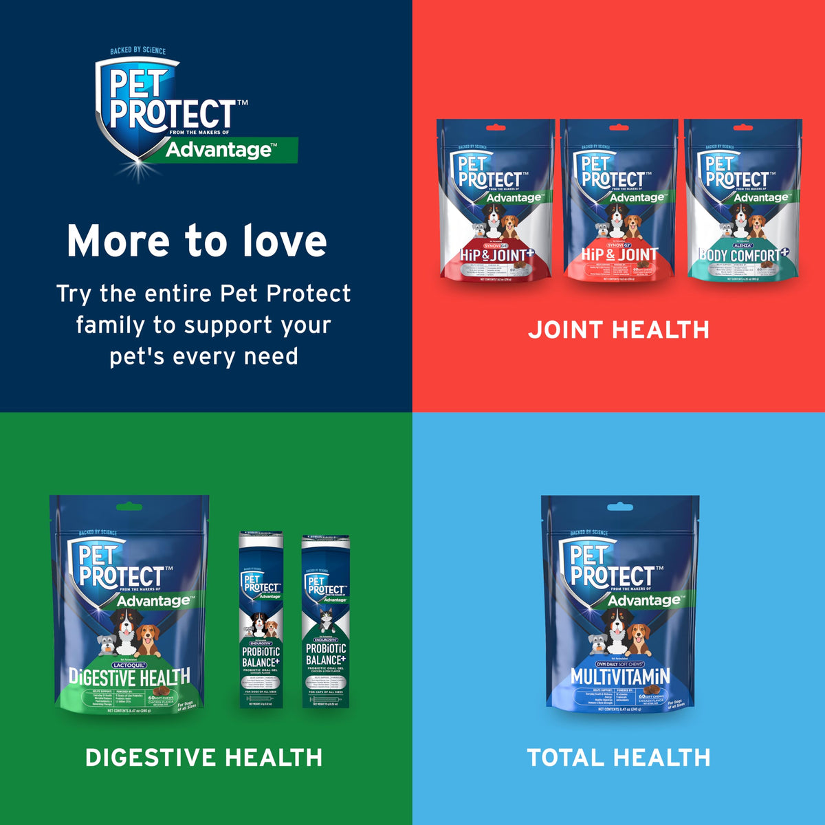 Pet Protect Digestive Health Supplement for Dogs, Chicken Flavor, 60ct