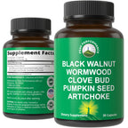 Wormwood Black Walnut Clove Cleanse for Humans Capsules Supplement