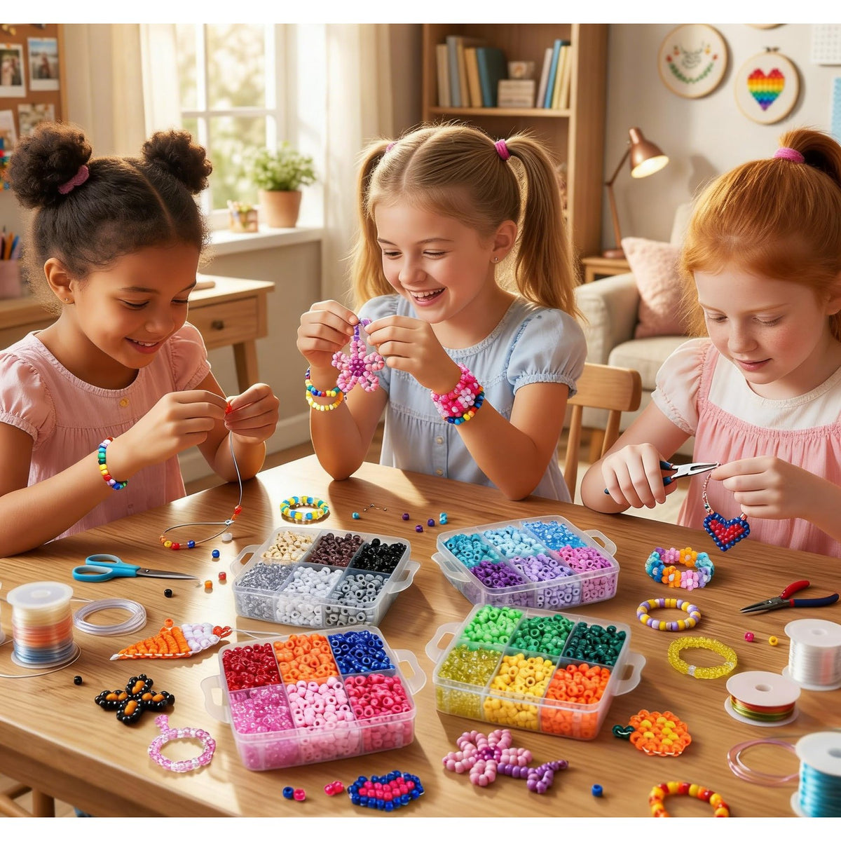 4800PCS Pony Beads Bulk, 24 Colors Kandi Rave Beads for Bracelet Making