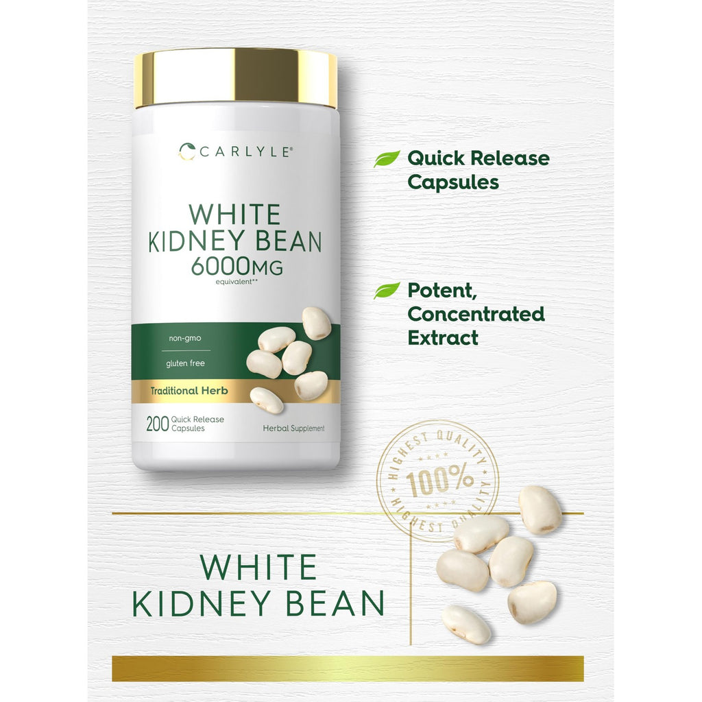Carlyle White Kidney Bean | 200 Count | Non-GMO & Gluten Free Extract