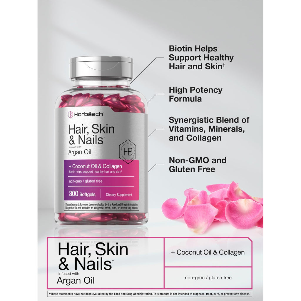 Horbäach Hair Skin and Nails Vitamins | 300 Softgels