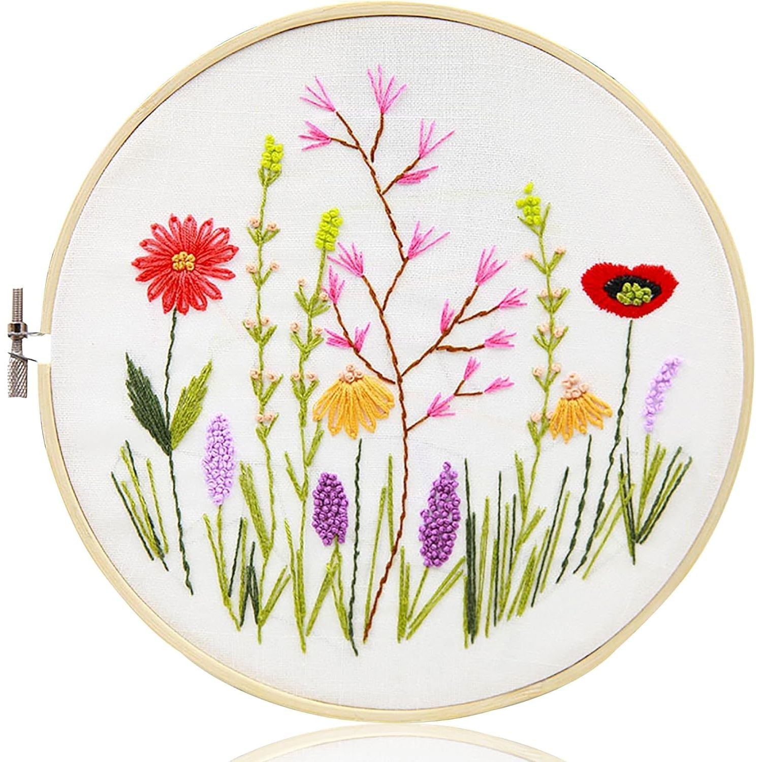 Buy now Maydear 3 Sets Embroidery kit for Beginners Adults,Embroidery Kit Punch Needle Kit Cross Stitch Kits with Embroidery Hoop and Instructions,Hand Embroidery Starter Kit Small Flower at indiglob india