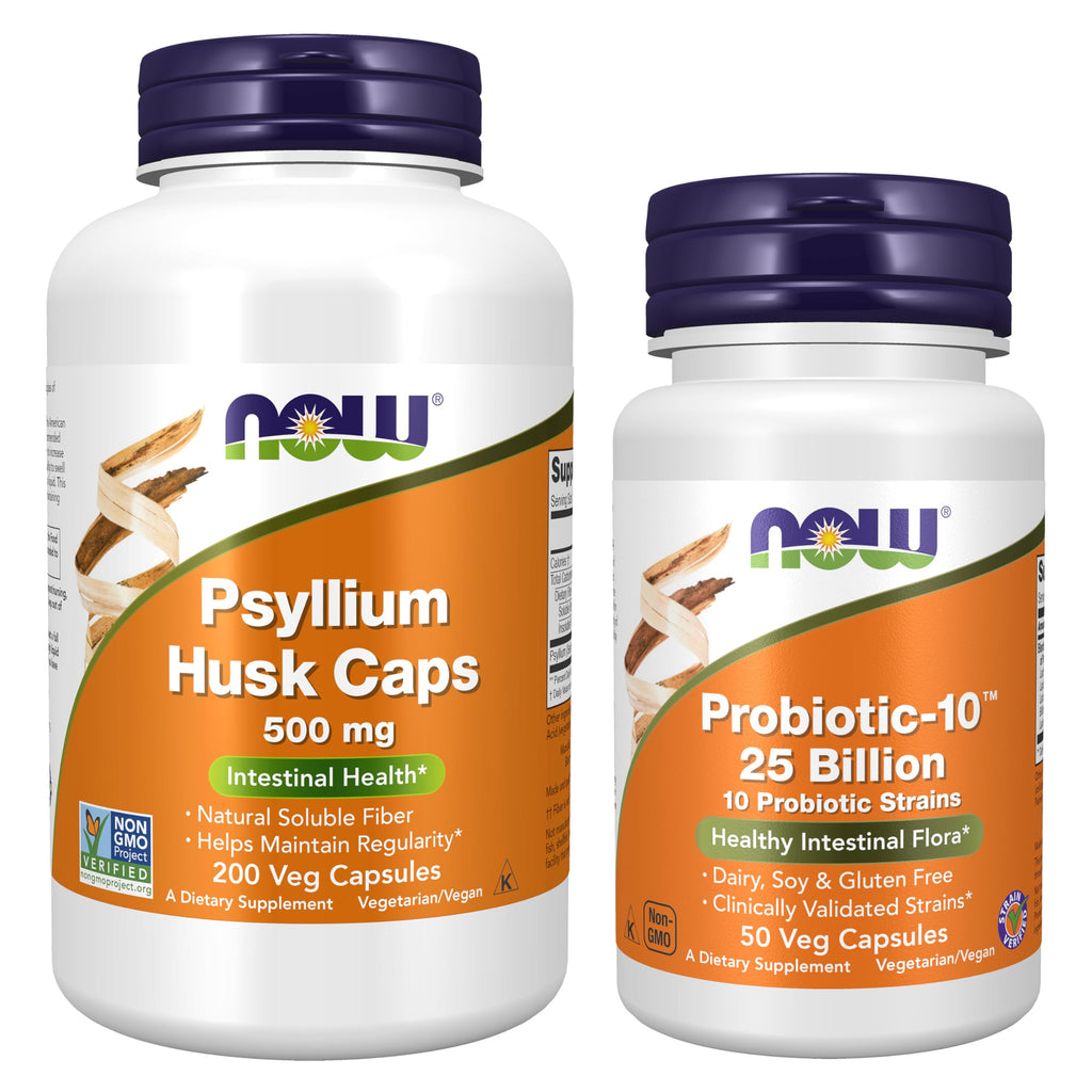 NOW Foods Supplements, Psyllium Husk Caps 500 mg, Non-GMO Project Verified, Natural Soluble Fiber, Intestinal Health*, 200 Veg Capsules