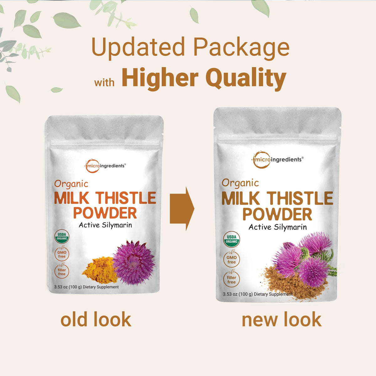 Organic Milk Thistle Tea Powder, 3.5 ounces | Up to 400 Servings | Premium Milk Thistle Liver Detox Supplement | Contains 80% Active Silymarin | Non-GMO, Vegan Friendly, Eco-Friendly Recyclable Bags