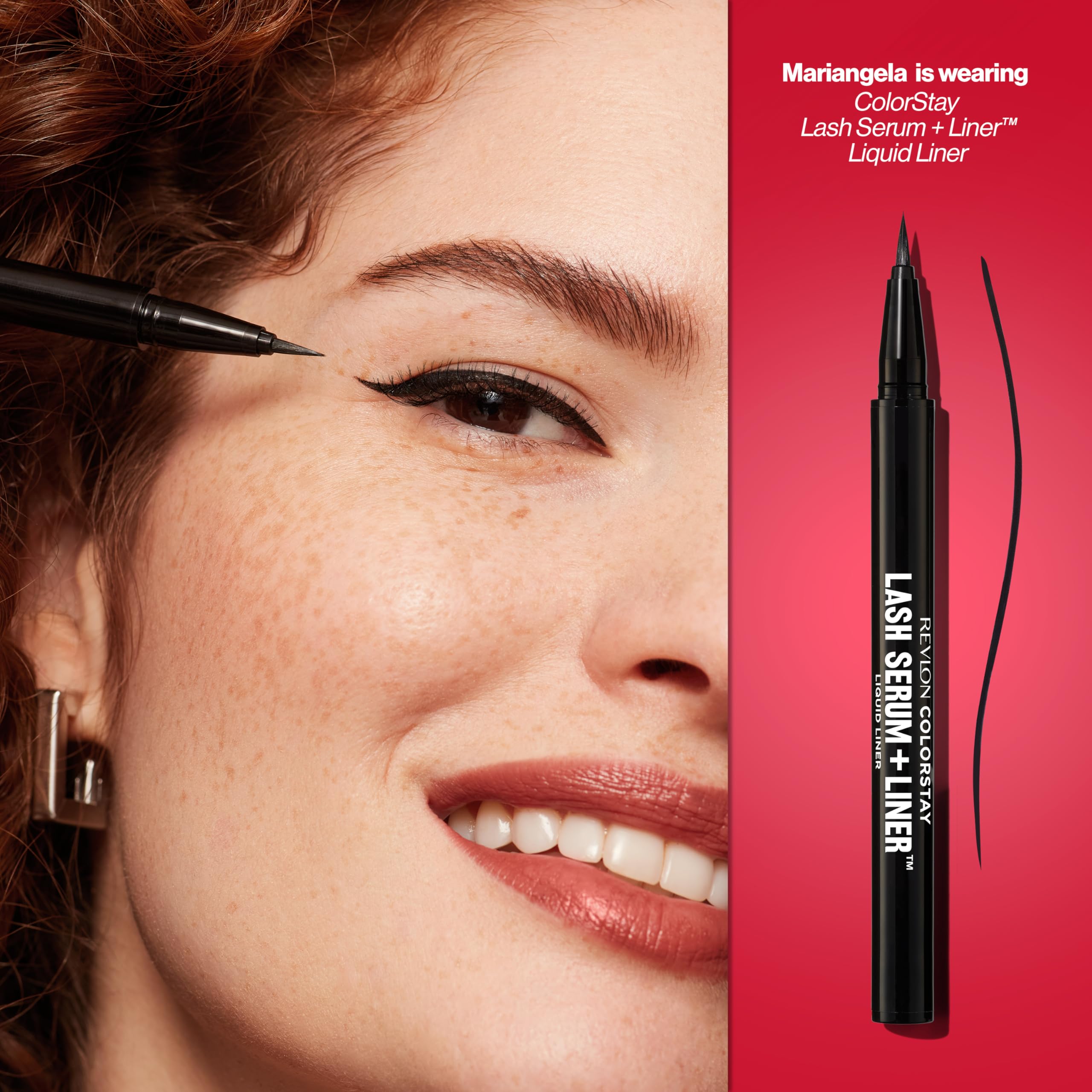 Buy now REVLON ColorStay Lash Serum + Liner, Waterproof Eyeliner, Healthier Looking Eyelashes, Smudge-Resistant Flexible Brush Tip, 001 Blackest Black at indiglob india