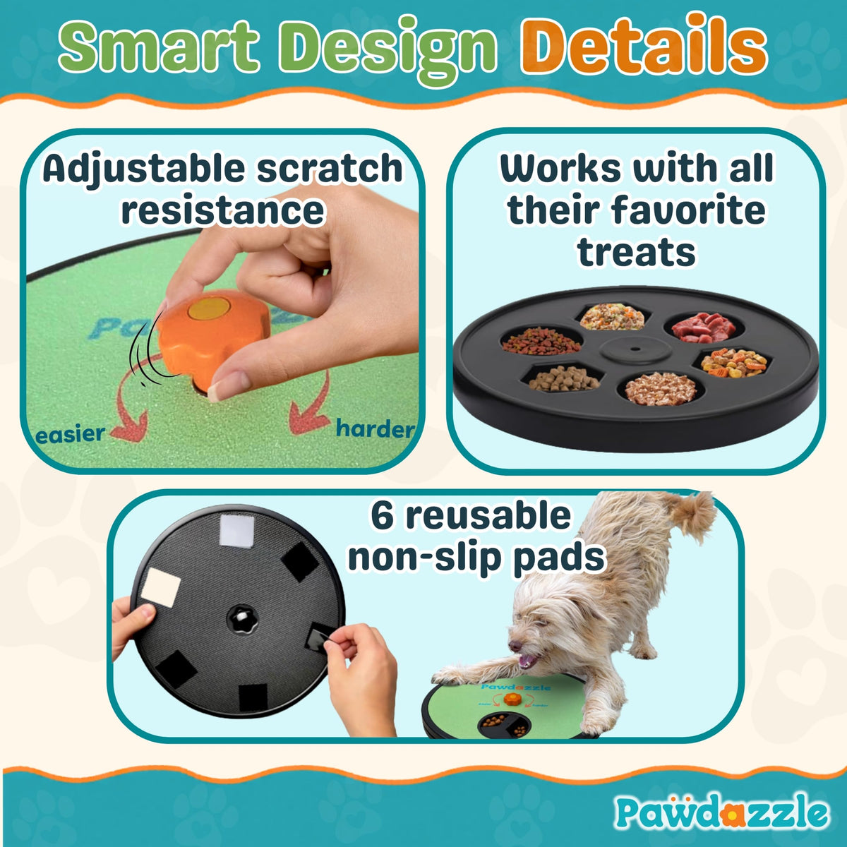 Adjustable Dog Nail Scratch Board with Treat Box – Interactive Dog Nail File Scratch Pad | Built-in Treat Dispenser | Non-Slip | Stress-Free Nail Care for Dogs