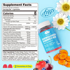 Ashwagandha Gummies Supplements 2000mg for Women Men - Vegan, Sugar Free | w/ Vitamin D3, B12 & Turmeric, Organic Ashwagandha Root Extract Supplements Gummy, 10-IN-1 Formula, Mixed Berry Flavor, 120ct