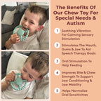 Vibrating Sensory Chew Toy - Superior Sensory Experience to Standard Autism Chew Toys. USB Chargeable. 3X Vibration Settings. Sensory Chew Toys for Autistic Children & Vibrating Teether for Baby