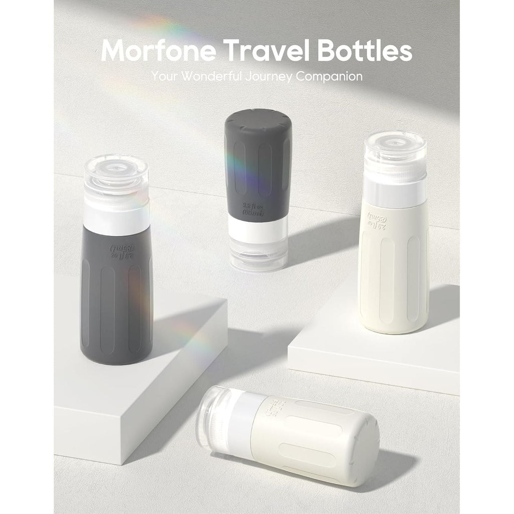 Buy now Morfone 16 Pack Silicone Travel Bottles Set for Toiletries TSA Approved Travel Containers Leakproof Squeezable Refillable Accessories 2oz 3oz Travel Essentials for Shampoo Lotion Liquids (BPA Free) at indiglob india