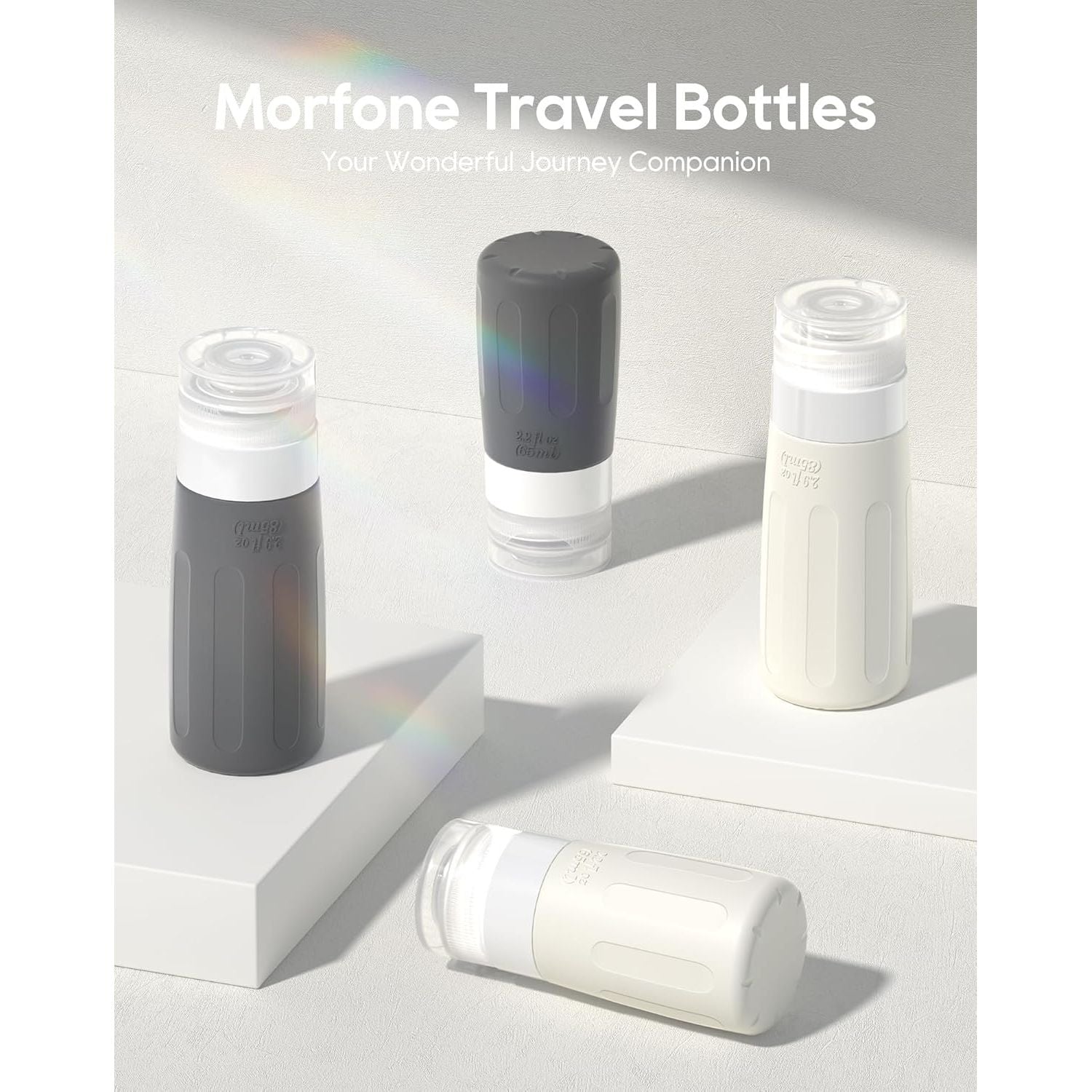 Buy now Morfone 16 Pack Silicone Travel Bottles Set for Toiletries TSA Approved Travel Containers Leakproof Squeezable Refillable Accessories 2oz 3oz Travel Essentials for Shampoo Lotion Liquids (BPA Free) at indiglob india