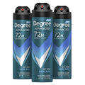 Degree Antiperspirant Deodorant Dry Spray Cool Rush 3.8 oz 3 Count | 72-Hour Sweat and Odor Protection For Men With Body Heat Activated® Technology