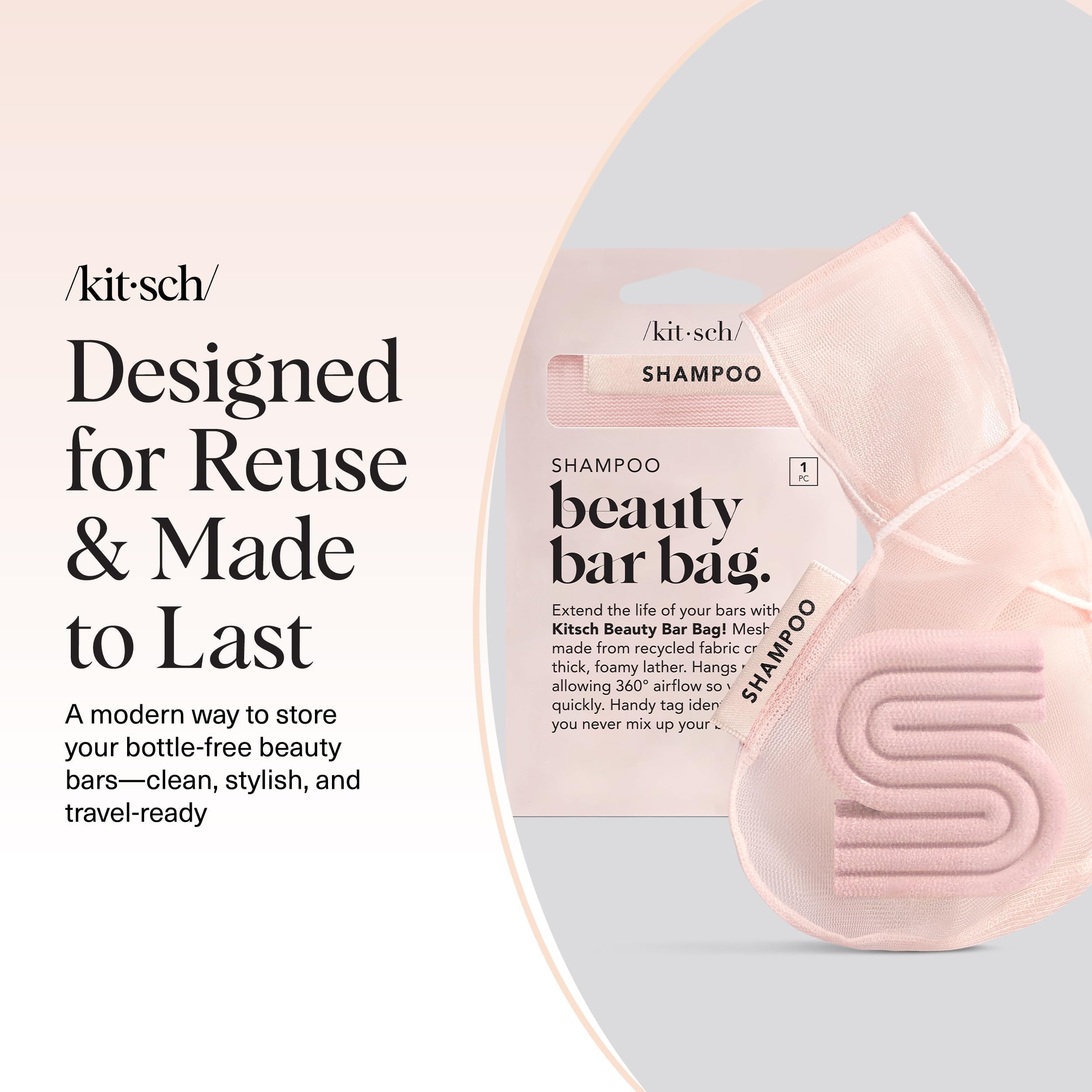 Buy now Kitsch Bar Soap Saver Bag â€“ Patented Mesh Bag Soap Holder for Shampoo and Conditioner Bars - Extends Use & Prevents Soggy Mess - Recycled Mesh Beauty Pouch, Eco-Friendly â€“ Blush at indiglob india
