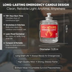 GasOne 115+ Hours Emergency Candle Set – 8-Pack Liquid Candles – Clean Burning, Unscented Long-Burning Candles for Ambient Lighting, Power Outages, Camping & Blackouts