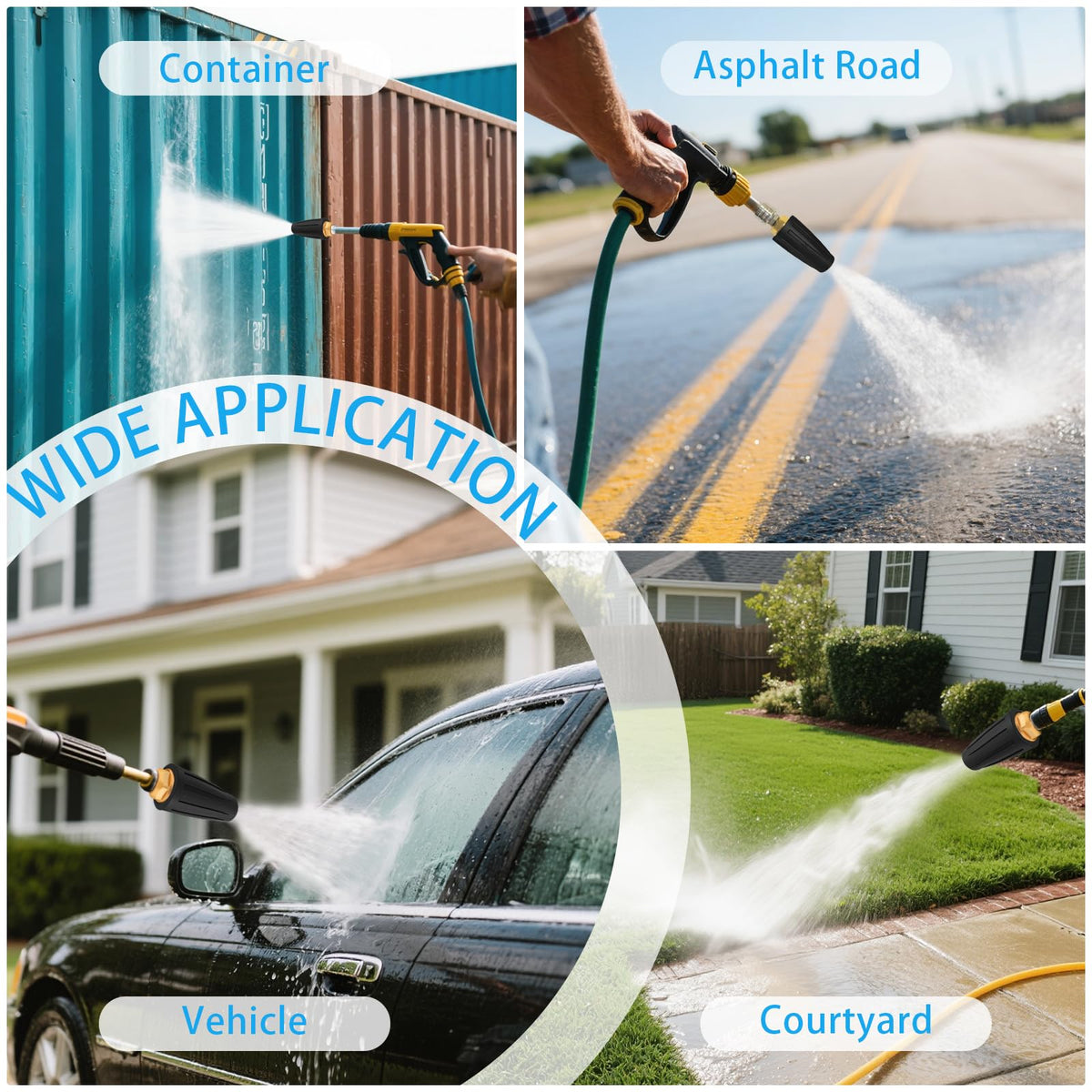 Turbo Nozzle Pressure Washer Tips, Max 4000 PSI, Upgrade 360° Rotating Turbo Spray Tips with 1/4" Quick Connector for Cleaning Car, Garden, Concrete Brick, 4.0 GPM 4.0 Orifice