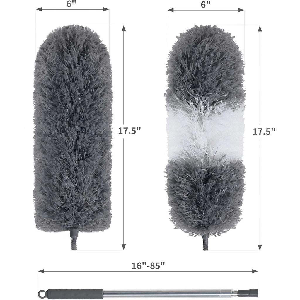 Buy now BOOMJOY Microfiber Feather Duster with 100 Inches Extendable Pole, 2 Pack Dusters for Cleaning Ceiling, Fan, Furniture at indiglob india