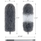Buy now BOOMJOY Microfiber Feather Duster with 100 Inches Extendable Pole, 2 Pack Dusters for Cleaning Ceiling, Fan, Furniture at indiglob india