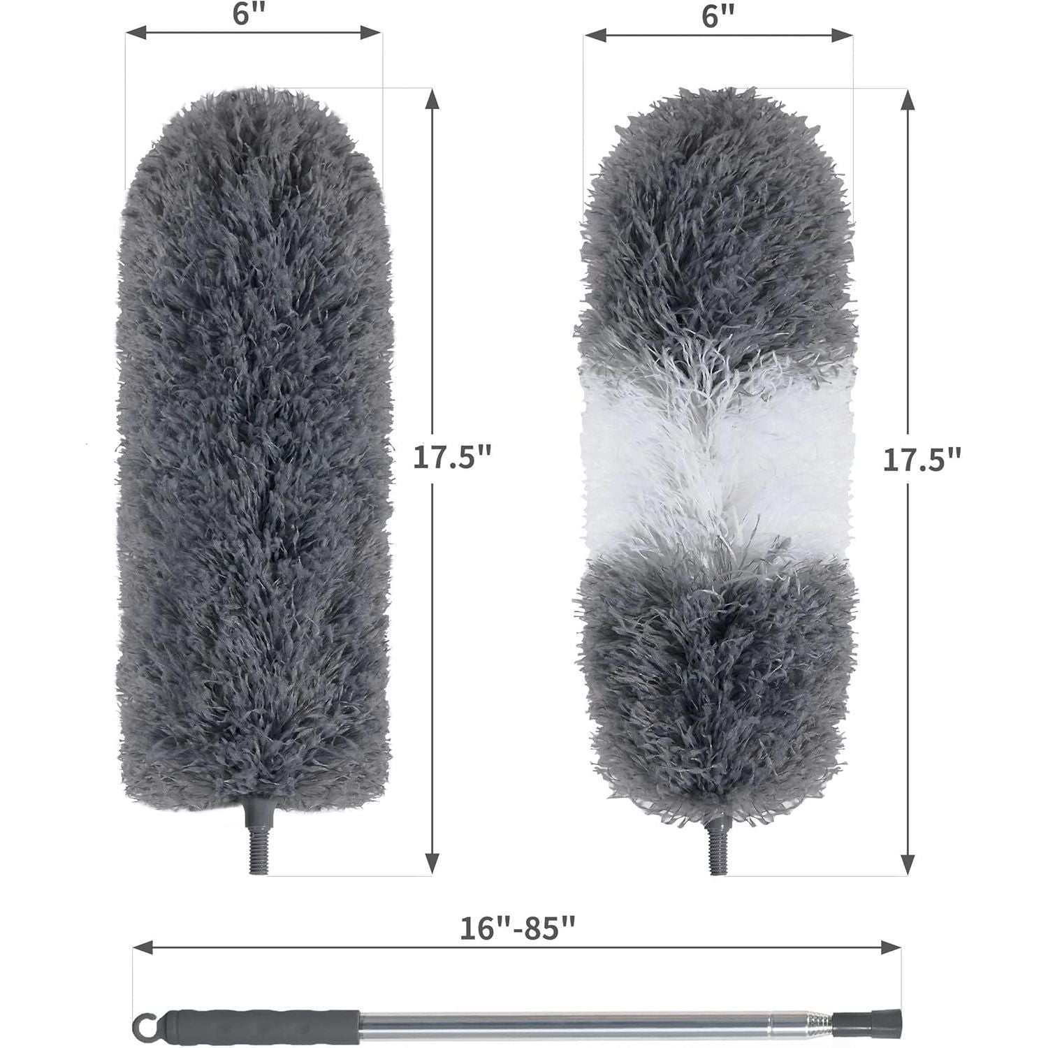 Buy now BOOMJOY Microfiber Feather Duster with 100 Inches Extendable Pole, 2 Pack Dusters for Cleaning Ceiling, Fan, Furniture at indiglob india