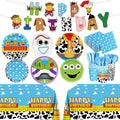 171pcs Toy Birthday Party Supplies Include Paper Plates Napkins Cups Banner