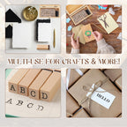 Letter Stamps 36 Pcs with Wooden Storage Box, Premium Alphabet Stamps Set for Crafting, Essential Rubber Letter Stamp Kit for Clay, DIY Cards & Scrapbooking