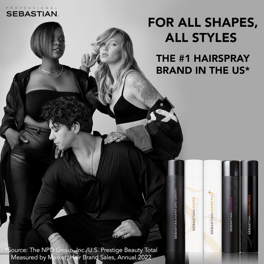 Sebastian Professional Shaper Hairspray, 50 VOC% | Flexible to Medium Hold | Brushable with Control | Packaging May Vary