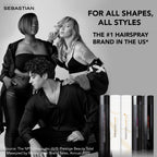 Sebastian Professional Shaper Hairspray, 50 VOC% | Flexible to Medium Hold | Brushable with Control | Packaging May Vary