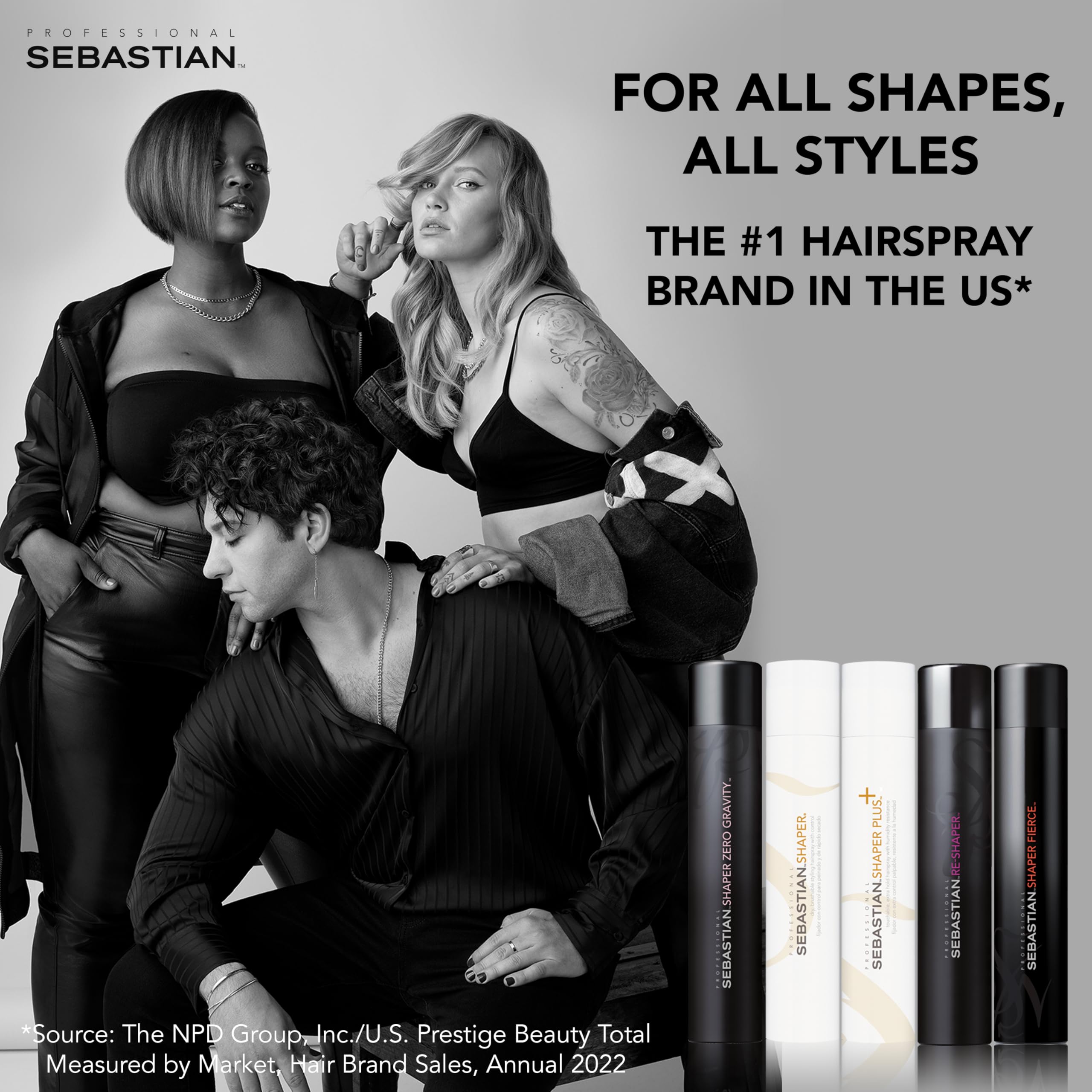 Sebastian Professional Shaper Hairspray, 50 VOC% | Flexible to Medium Hold | Brushable with Control | Packaging May Vary