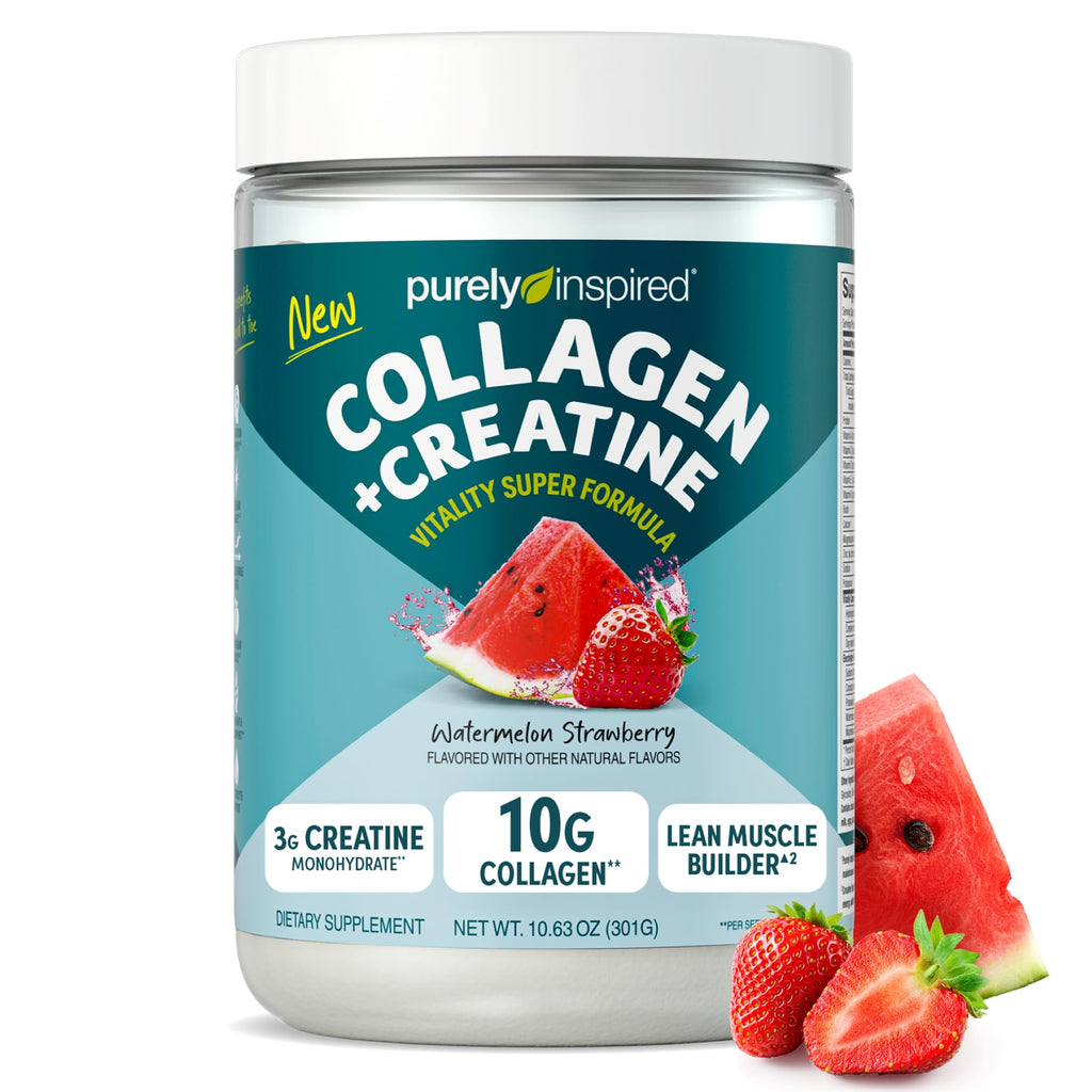 Purely Inspired Collagen Powder for Women & Men, Unflavored (20 Servings) | 20g Hydrolyzed Collagen Peptides Protein Powder - Grass-Fed & Pasture Raised Supports Hair, Nail, Skin, Bone, & Joint Health