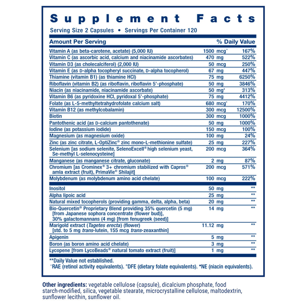Life Extension Two-Per-Day Multivitamin, 240 Capsules | Vitamins B, C & D, Zinc & over 25 Vitamins, Minerals & Extracts in a Two-Month Supply, Non-GMO, Gluten-Free Capsules