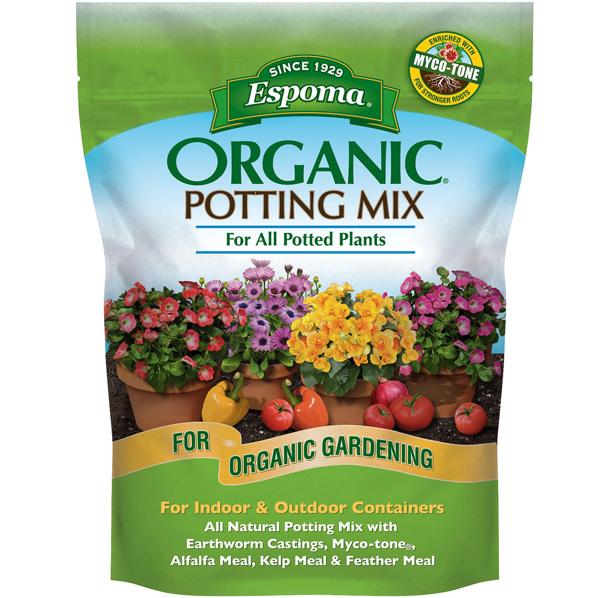 Espoma Organic Potting Soil Mix - All Natural Potting Mix for All Indoor & Outdoor Containers Including Herbs & Vegetables. for Organic Gardening, 4qt. Bag. Pack of 1