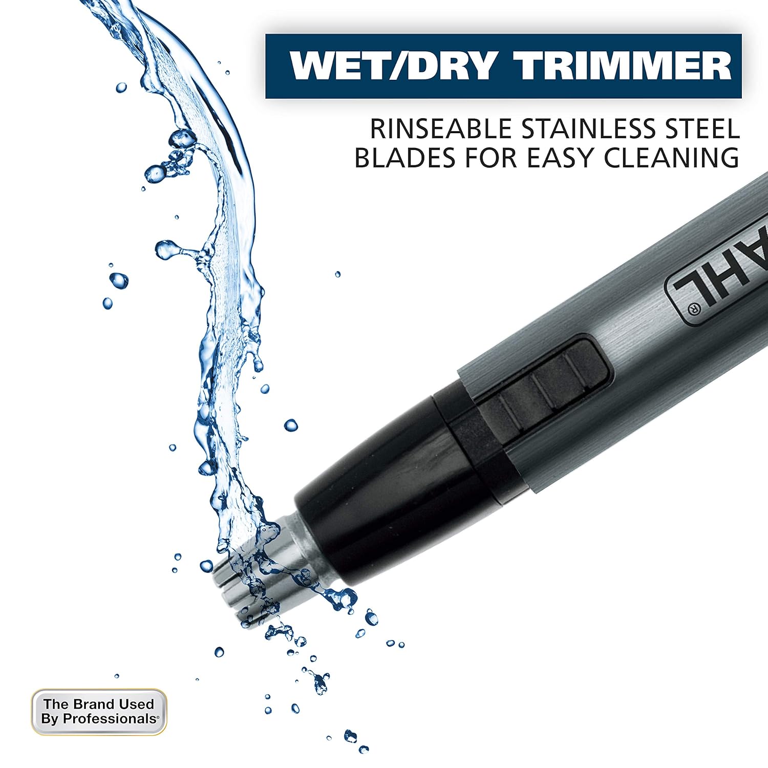 Buy now Wahl Micro Groomsman Battery Personal Trimmer for Hygienic Grooming with Rinseable, Interchangeable Heads for Eyebrows, Neckline, Nose, Ears, & Other Detailing - 05640-600 at indiglob india