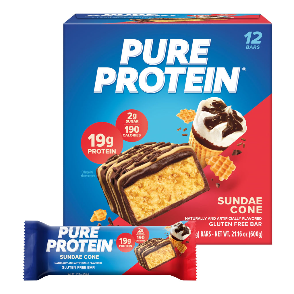 Buy now Pure Protein Chocolate Peanut Caramel Protein Bars â€“ 20g Protein, 3g Sugar, 190 Calories (12 count) Low Sugar* High Protein Snack - Gluten Free - Perfect for a Healthy Snack at indiglob india