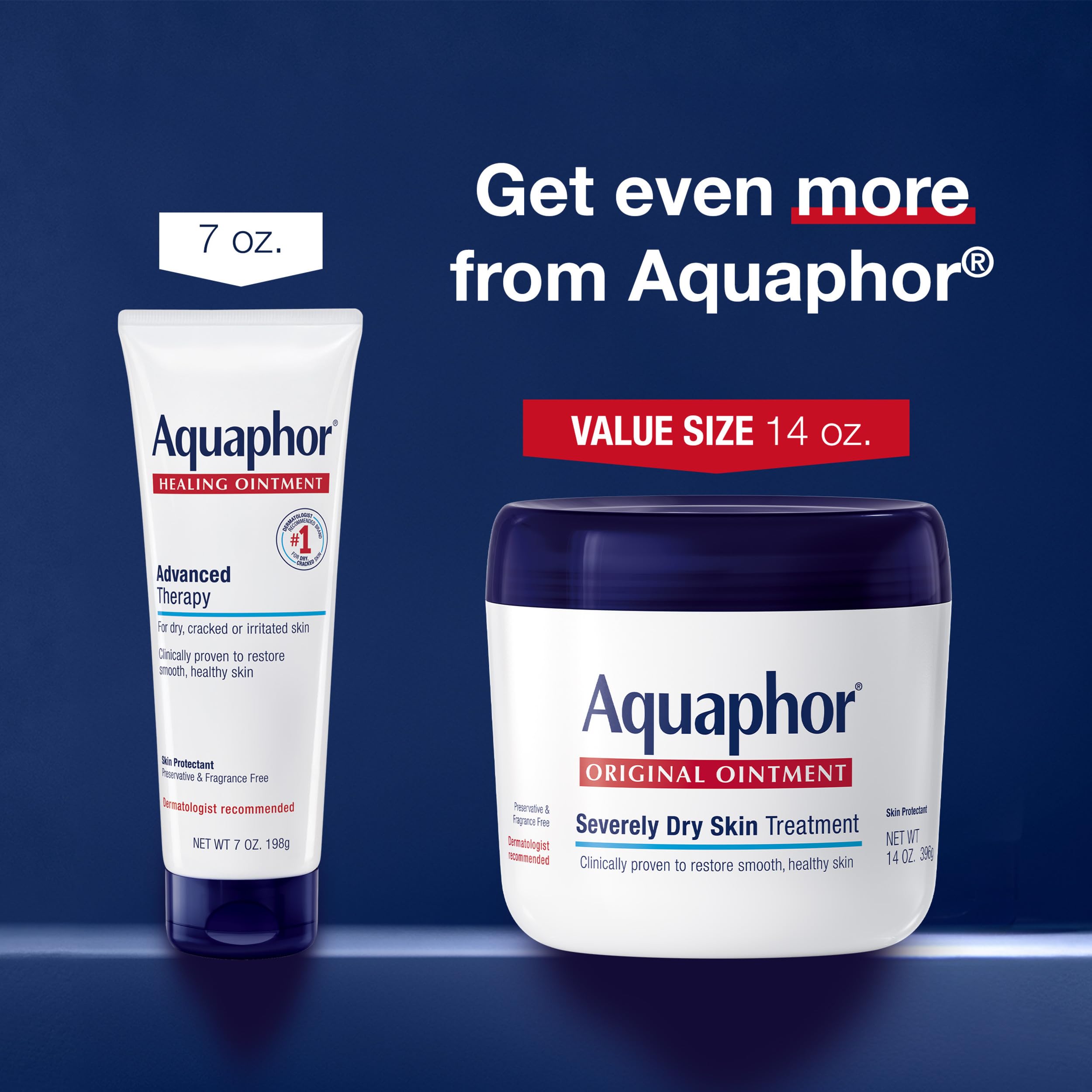 Aquaphor Advanced Therapy Healing Ointment Skin Protectant, 14 OZ | Clinically Proven Skin Protectant Moisturizer for Cracked, Irritated or Dry Skin Relief, Dye and Fragrance Free