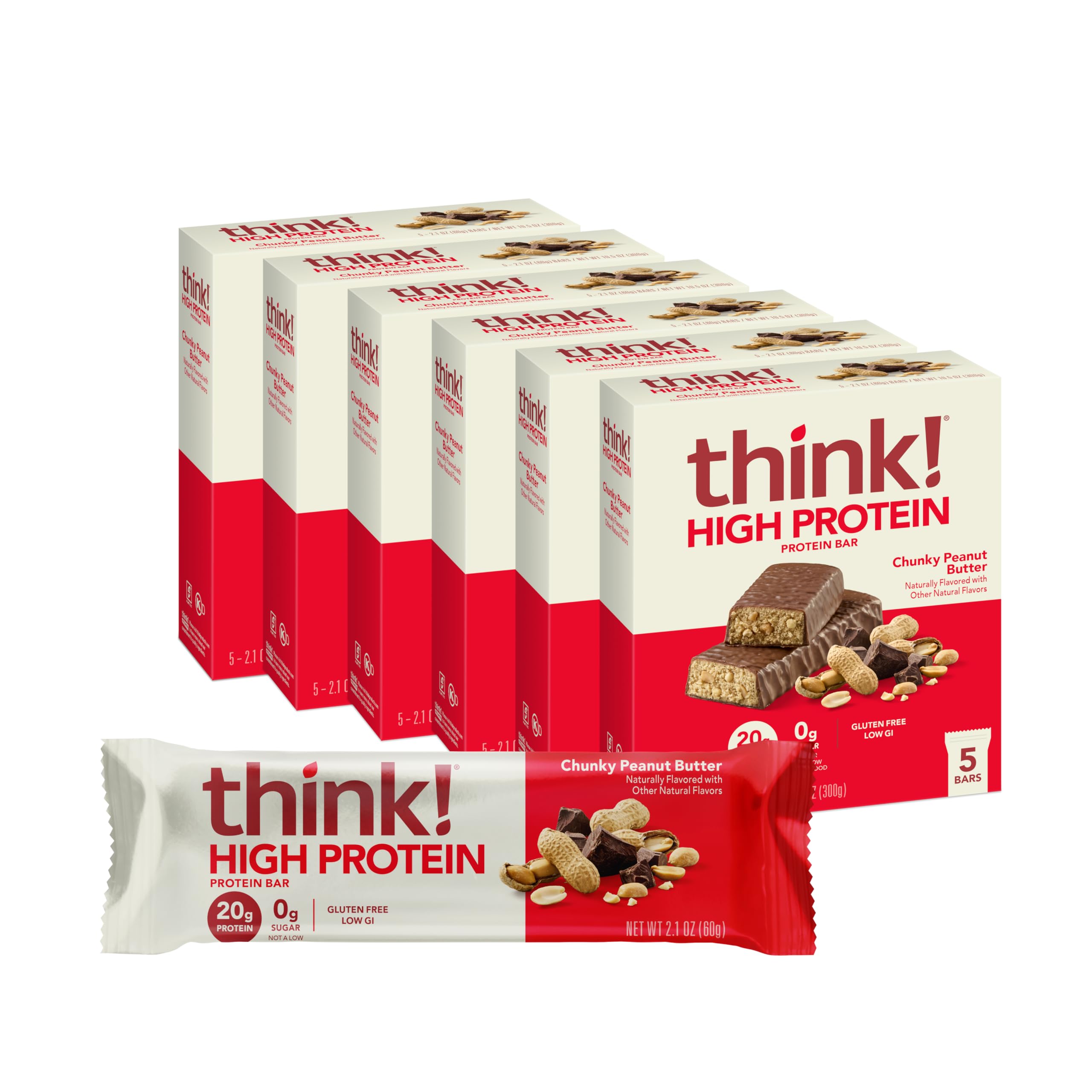 Buy now think! Protein Bars, High Protein Snacks, Gluten Free, Kosher Friendly, Creamy Peanut Butter, Nutrition Bars, 2.1 Oz per Bar, 12 Count (Packaging May Vary) Chunky Peanut Butter 30 Count (Pack of 1) at indiglob india