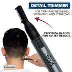 Buy now Wahl Micro Groomsman Battery Personal Trimmer for Hygienic Grooming with Rinseable, Interchangeable Heads for Eyebrows, Neckline, Nose, Ears, & Other Detailing - 05640-600 at indiglob india