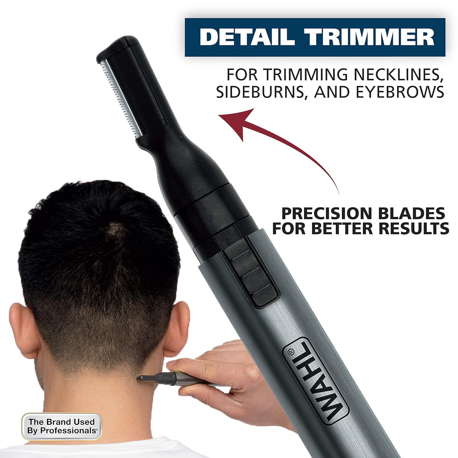 Buy now Wahl Micro Groomsman Battery Personal Trimmer for Hygienic Grooming with Rinseable, Interchangeable Heads for Eyebrows, Neckline, Nose, Ears, & Other Detailing - 05640-600 at indiglob india