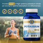 Vykee Nutrition Potassium Citrate Capsules Helps Electrolyte Balance 500 mg | Supplements for Electrolyte Balance, Muscle & Heart Health - Vegan, Non-GMO, Gluten Free - 500 mg, 120 Count