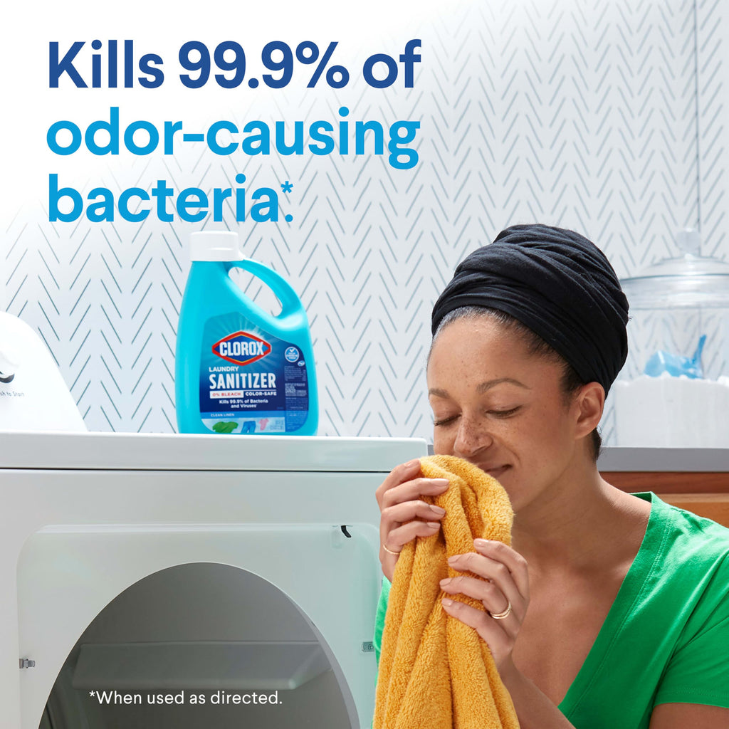 Buy now CLOROX Laundry Sanitizer, 0% Bleach, Color Safe, Clean Linen, Fresh, 80 Fl oz, Pack of 2 (Pack May Vary) at indiglob india