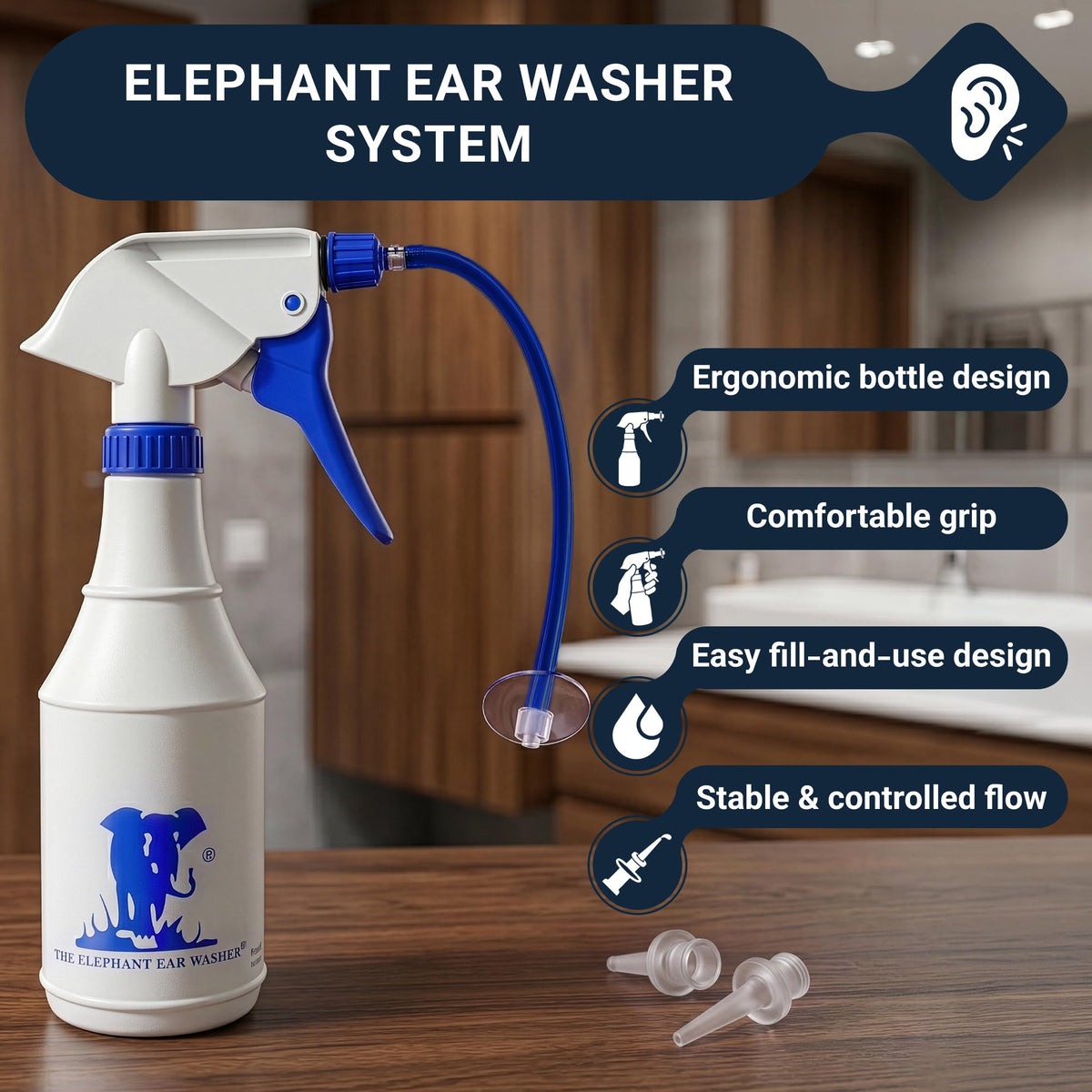Elephant Ear Washer Bottle System By Doctor Easy