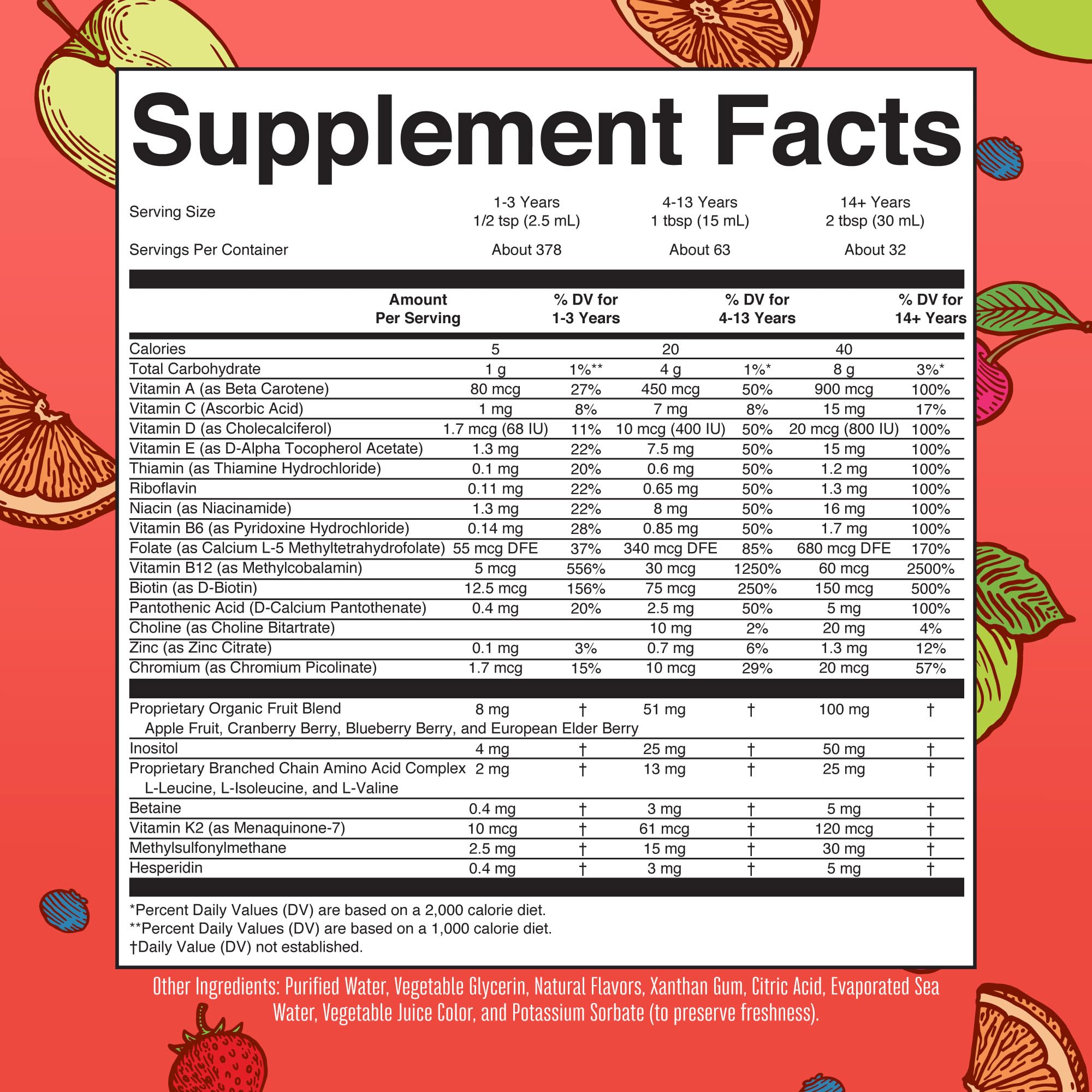 MaryRuth's Liquid Morning Multivitamin Essentials+, 2 Flavors, Vegan, 32oz | Vitamin A C D E B6 B12 Biotin Zinc, Mens Womens Multivitamin, Immune Support, Beauty, Sugar Free, Vegan, Ages 1+